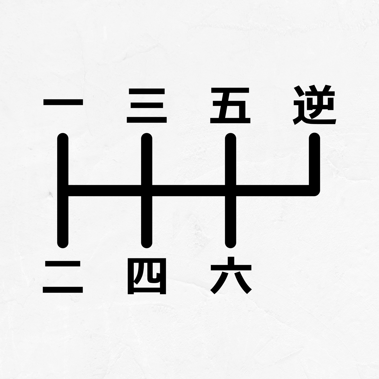 Japanese 6-Speed Manual Shift Pattern Reverse Top Right - Vinyl Decal
