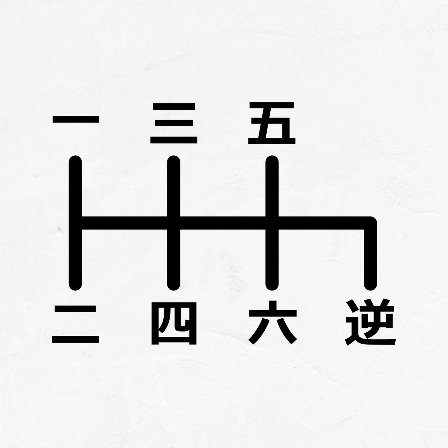 Japanese 6-Speed Manual Shift Pattern Reverse Bottom Right - Vinyl Decal