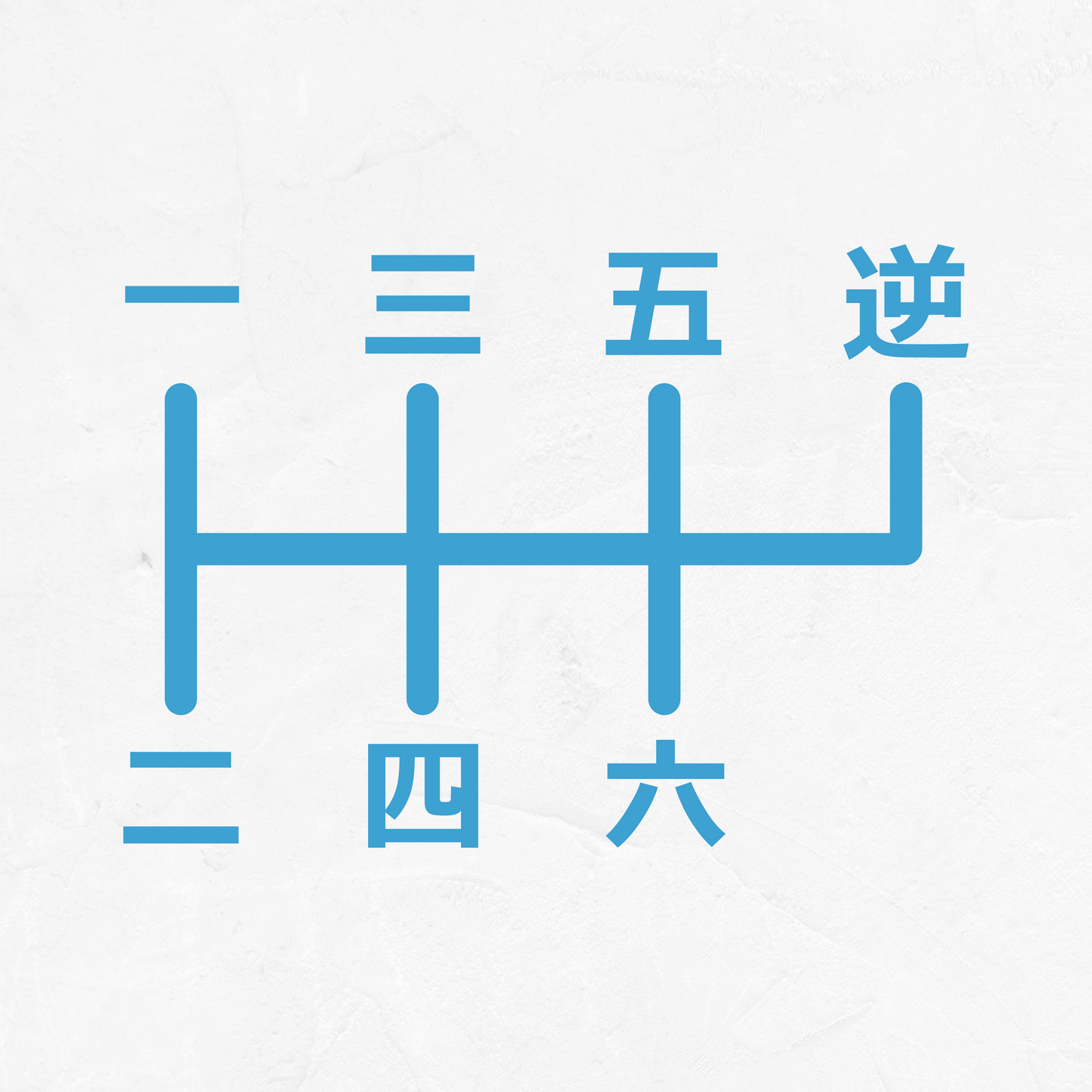 Japanese 6-Speed Manual Shift Pattern Reverse Top Right - Vinyl Decal